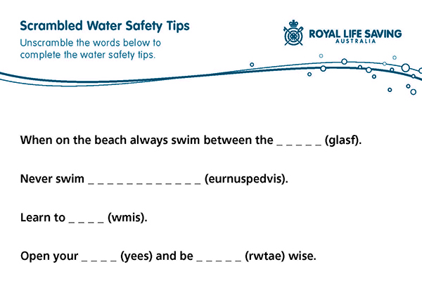 Scrambled Water Safety Tips